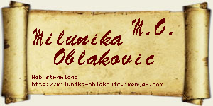 Milunika Oblaković vizit kartica